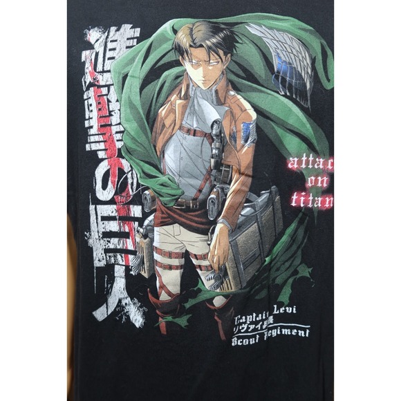 Attack on Titan Captain Levi T Shirt Men's Size 2XL Black Season 3 Anime Manga - Picture 1 of 4